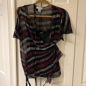 Calvin Klein silk wrap blouse